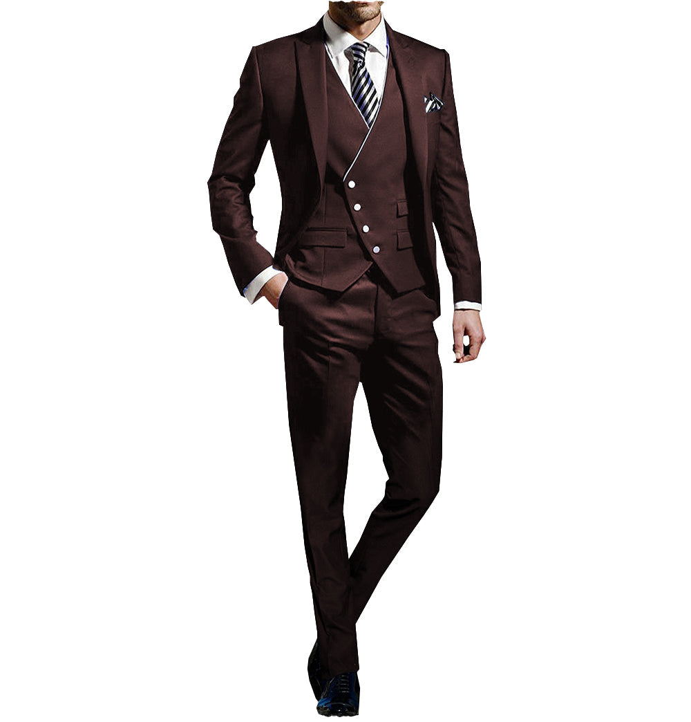 3 Pieces Business Men's Regular Fit Suit