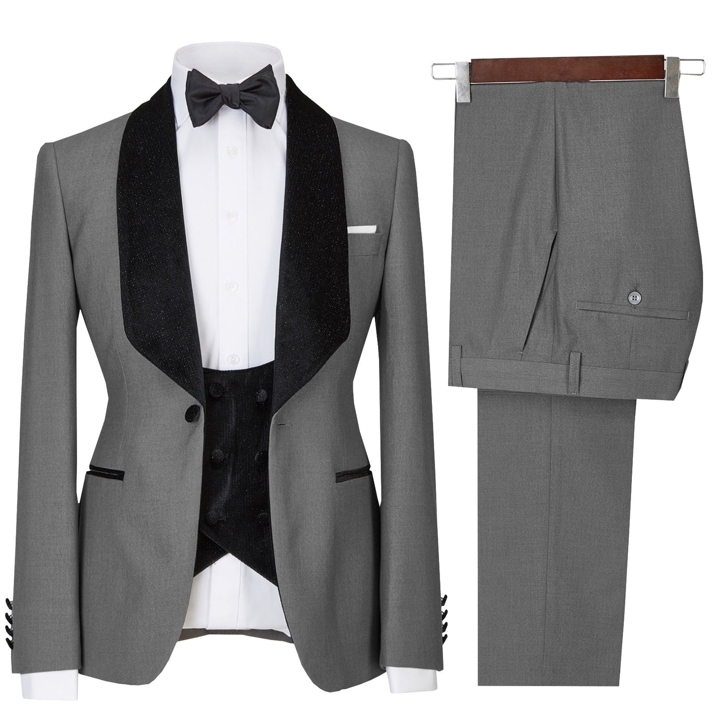 3 Pieces Men's Flat Suit