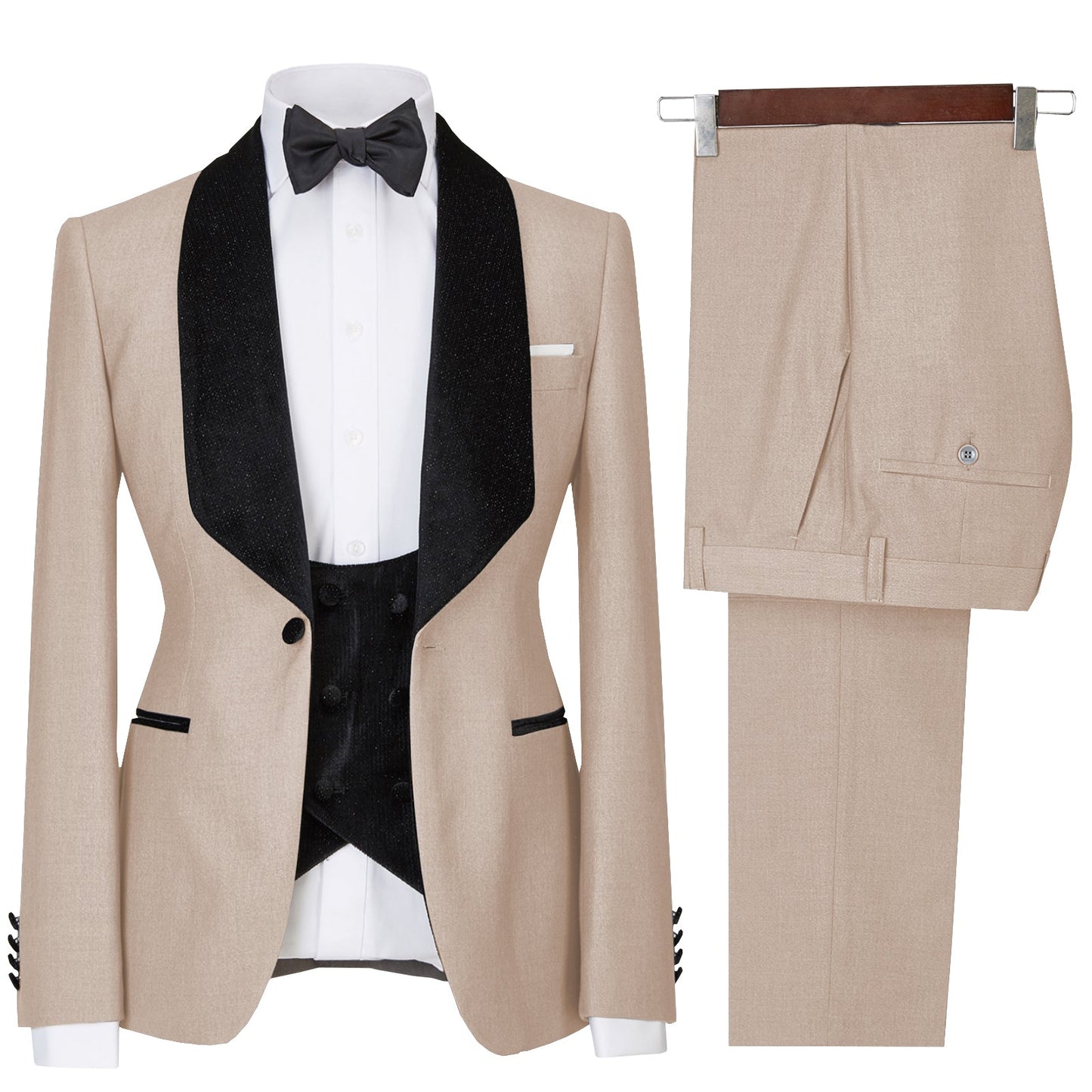 3 Pieces Men's Flat Suit