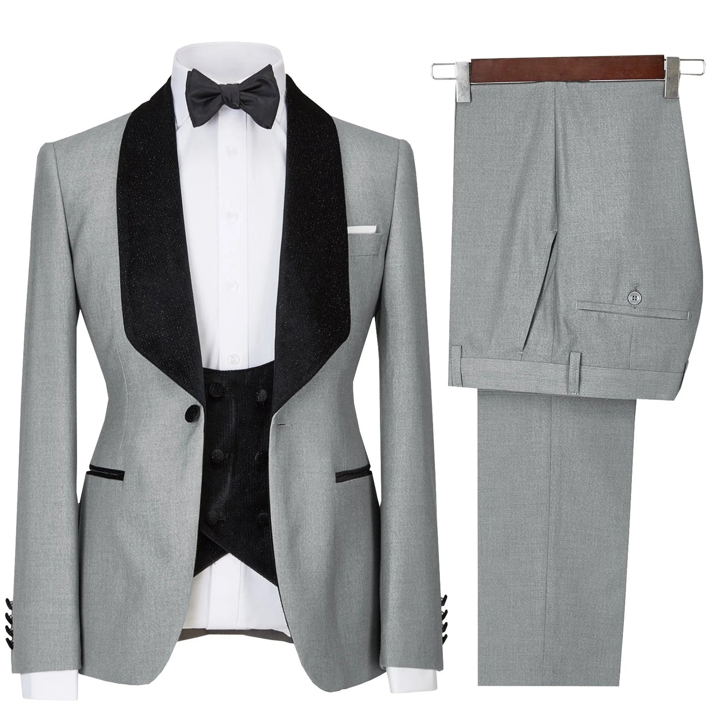 3 Pieces Men's Flat Suit