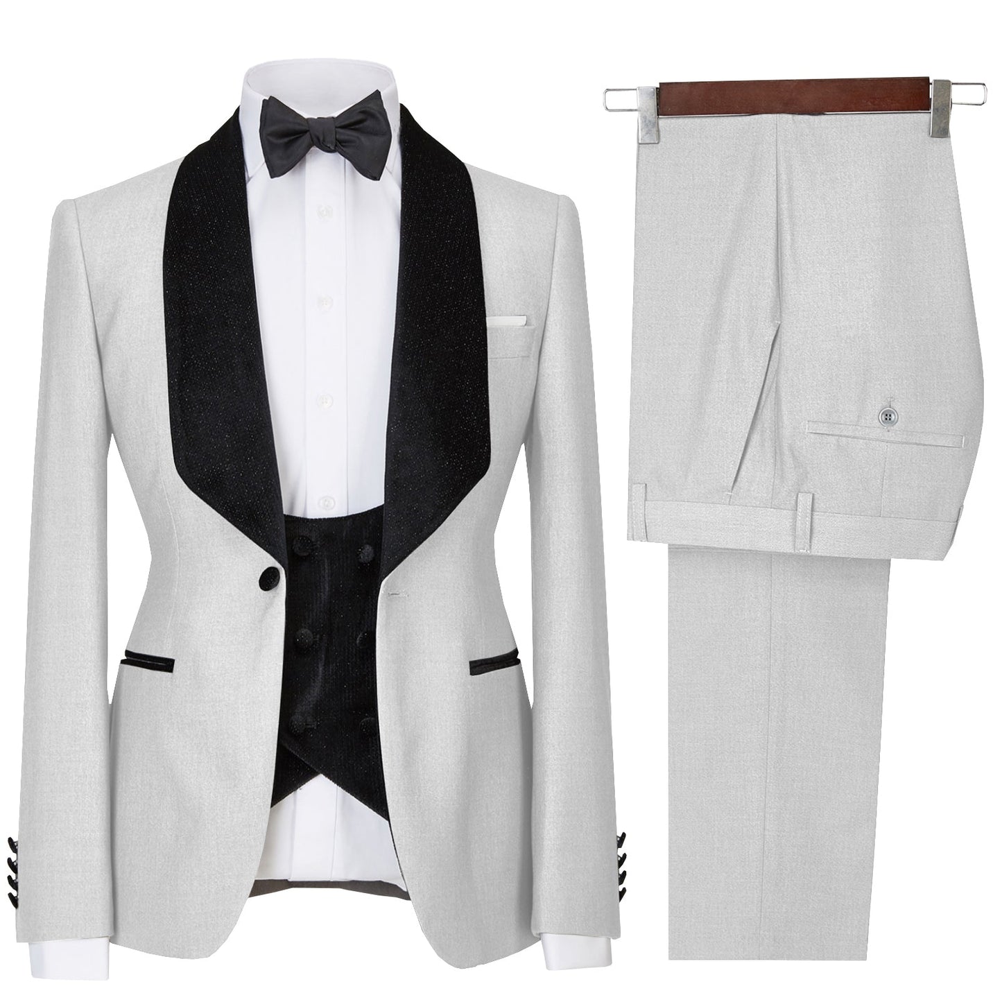 3 Pieces Men's Flat Suit