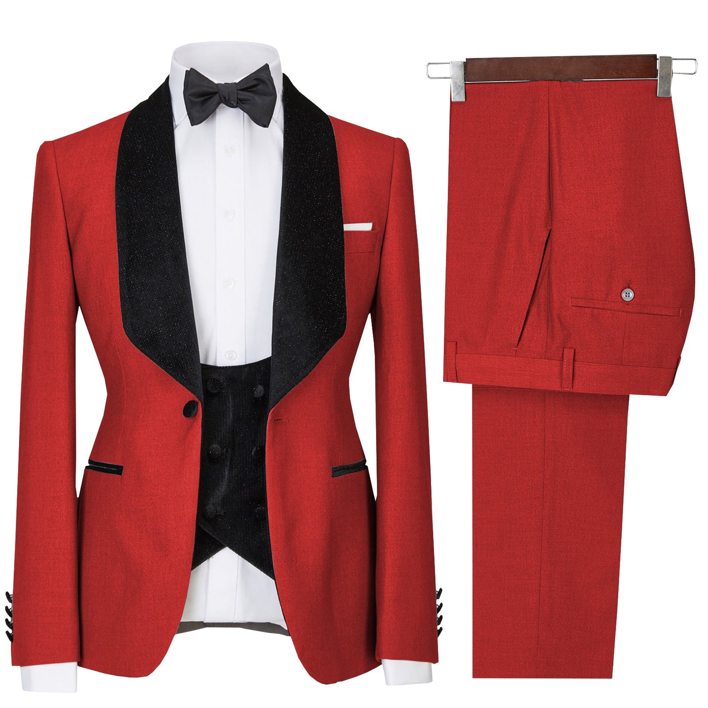 3 Pieces Men's Flat Suit