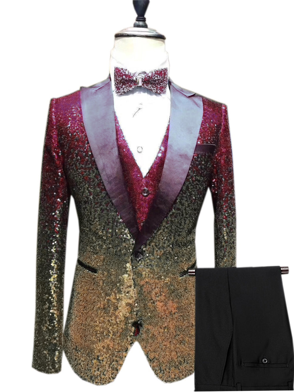 Fashion Gradient Sequined Tuxedo