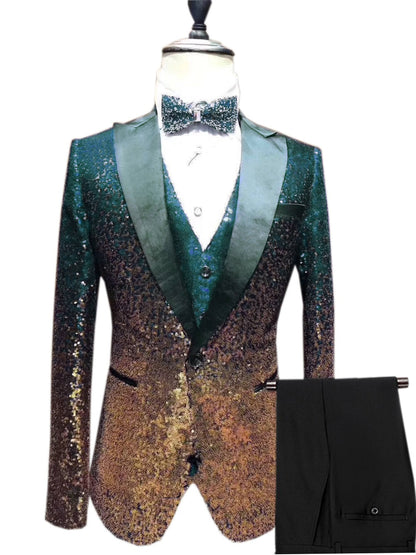 Fashion Gradient Sequined Tuxedo