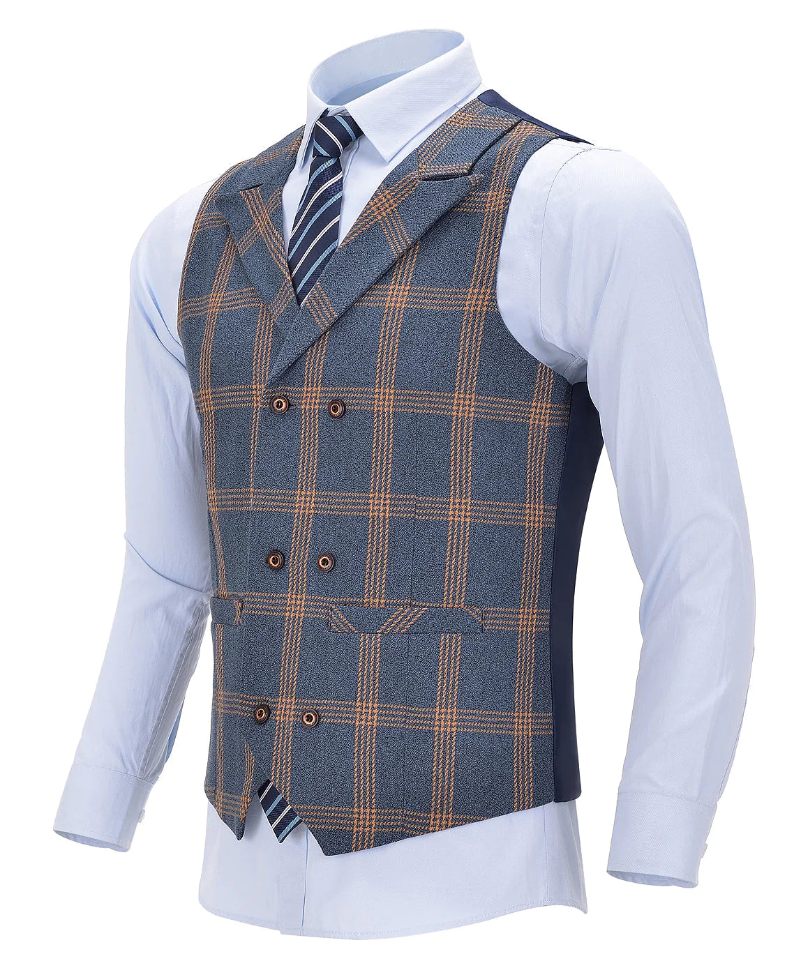 Formal Plaid 3 Pieces Men's Notch Lapel Suit