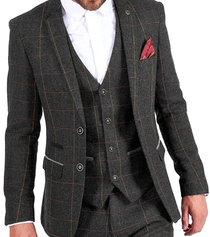 Formal Plaid 3 Pieces Men's Suit