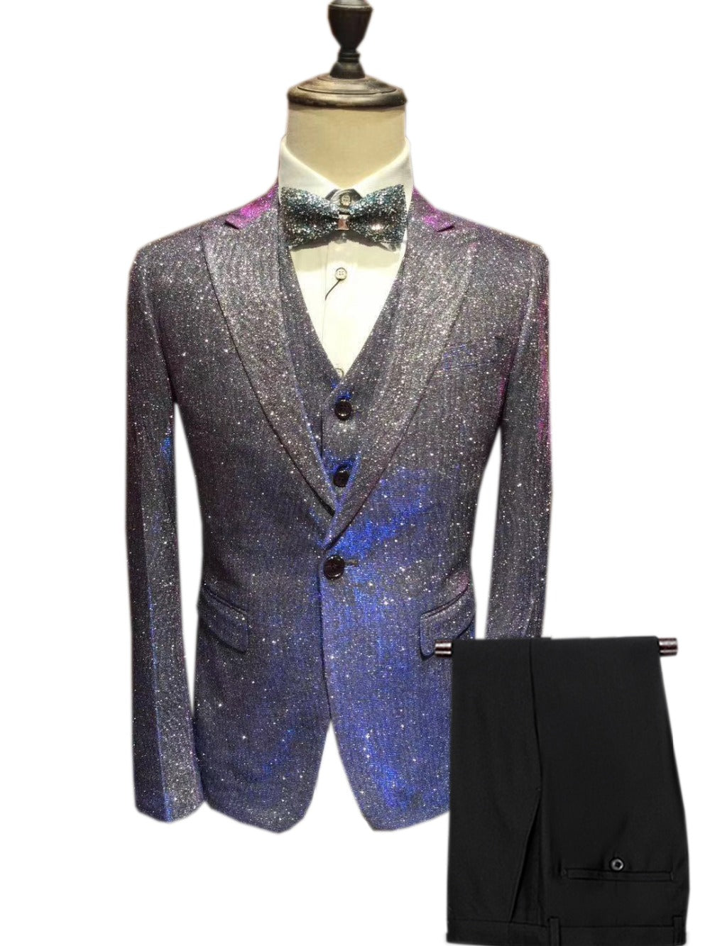 Men's Fashion Gradient Sequined Tuxedo