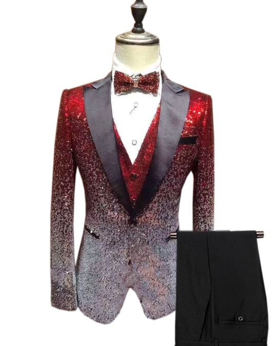 Men's Fashion Gradient Sequined Tuxedo