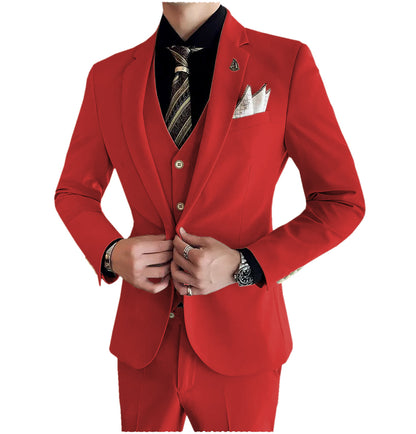 Men's 3 Pieces Notch Lapel Single Buttons Suit