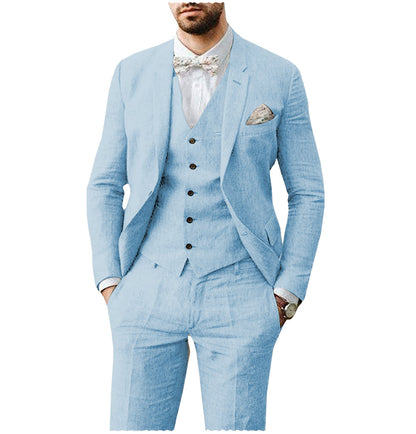 Men's 3 Pieces Notch Lapel Double Button Closure Suit