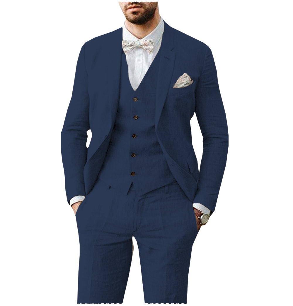 Men's 3 Pieces Notch Lapel Double Button Closure Suit