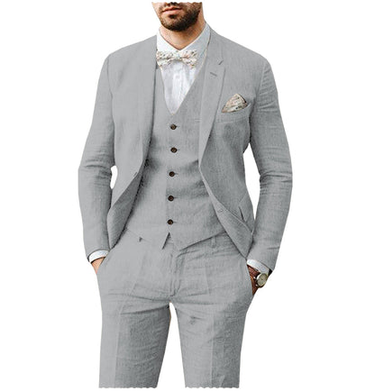 Men's 3 Pieces Notch Lapel Double Button Closure Suit