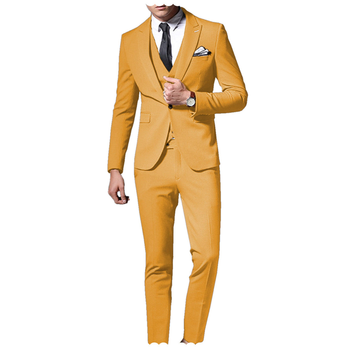 3 Pieces Peak Lapel Single Breasted Suit