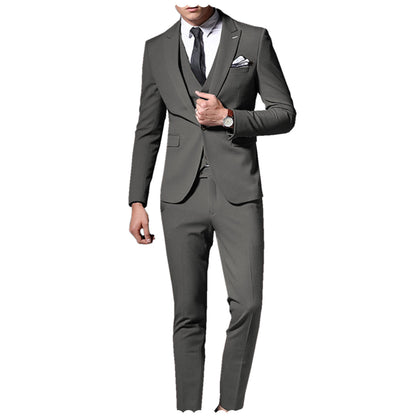 3 Pieces Peak Lapel Single Breasted Suit