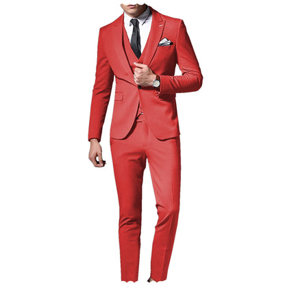 3 Pieces Peak Lapel Single Breasted Suit