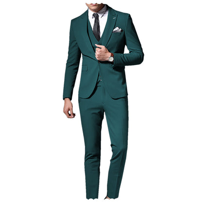 3 Pieces Peak Lapel Single Breasted Suit