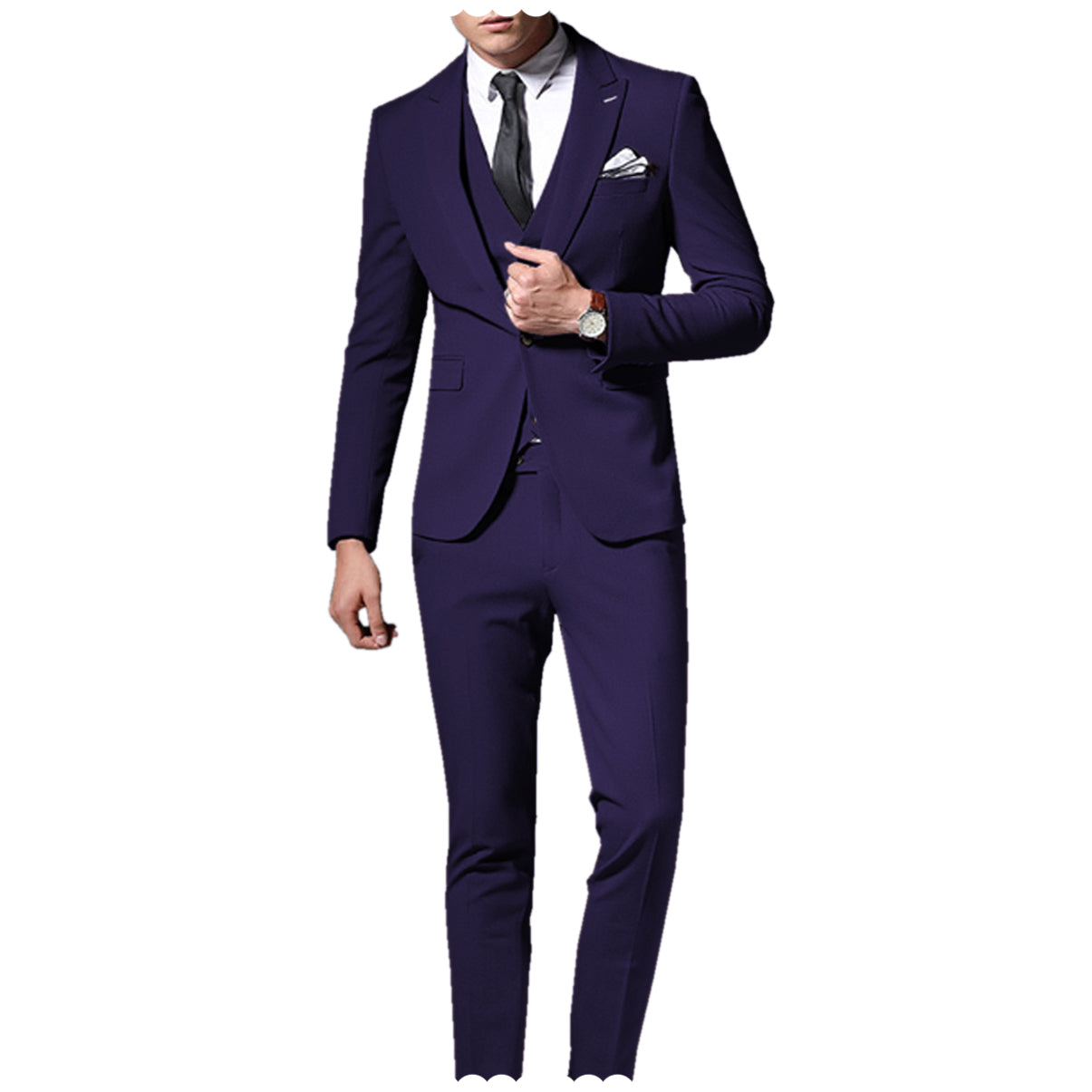 3 Pieces Peak Lapel Single Breasted Suit