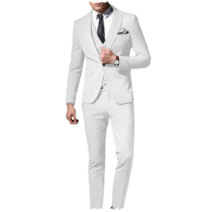 3 Pieces Peak Lapel Single Breasted Suit