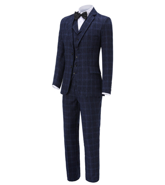 Plaid Notch Lapel 3 Pieces Men's Suit