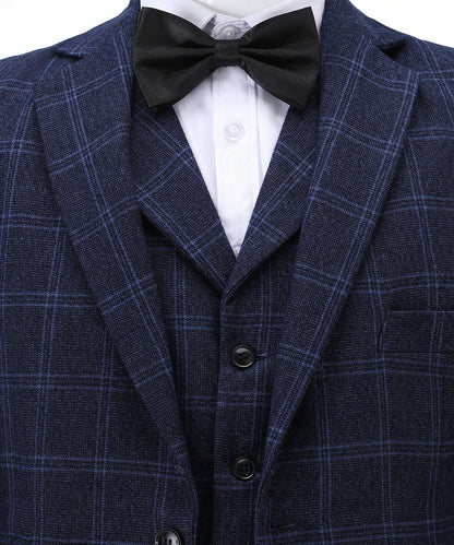 Plaid Notch Lapel 3 Pieces Men's Suit