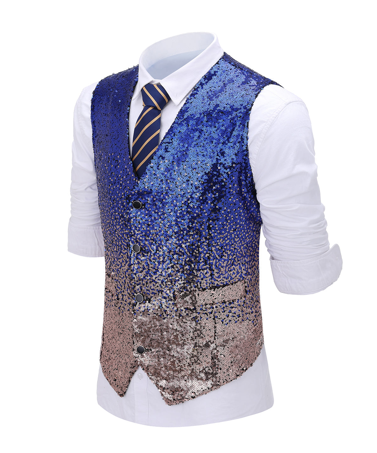 Sequins Formal Peak Lapel 3 Pieces Men's Tuxedos