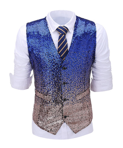 Sequins Formal Peak Lapel 3 Pieces Men's Tuxedos