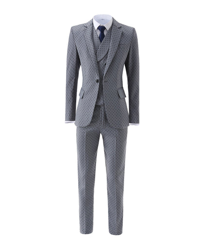 Spot Notch Lapel 3 Pieces Men's Suit