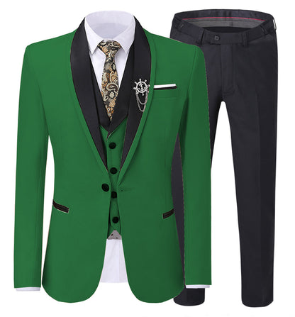 Formal Shawl Lapel 3 Pieces Mens Suit For Wedding (Blazer+vest+Pants)