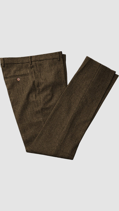 Men's Herringbone Pants Army Coffee