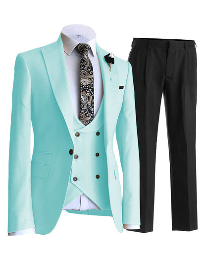 3 Pieces Men's Solid Slim Fit Tuxedos