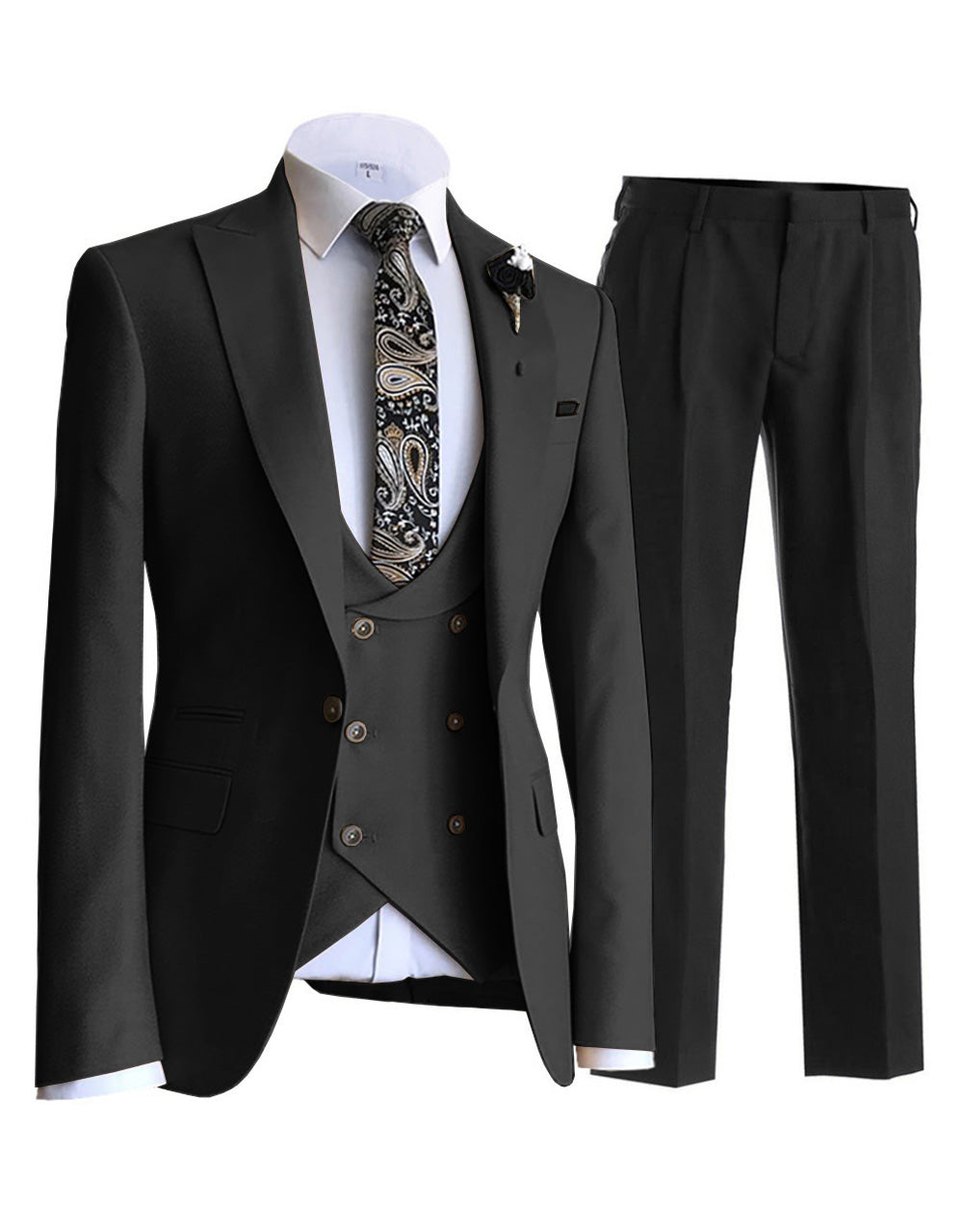 3 Pieces Men's Solid Slim Fit Tuxedos