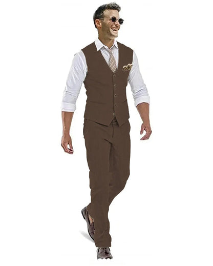 Men's Formal 2 Piece Vest Suit