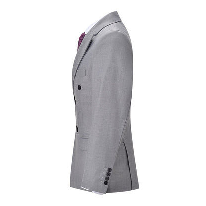 2 Piece Grey Double-Breasted Business Suit