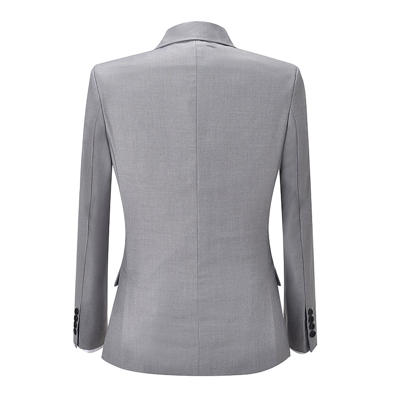 2 Piece Grey Double-Breasted Business Suit