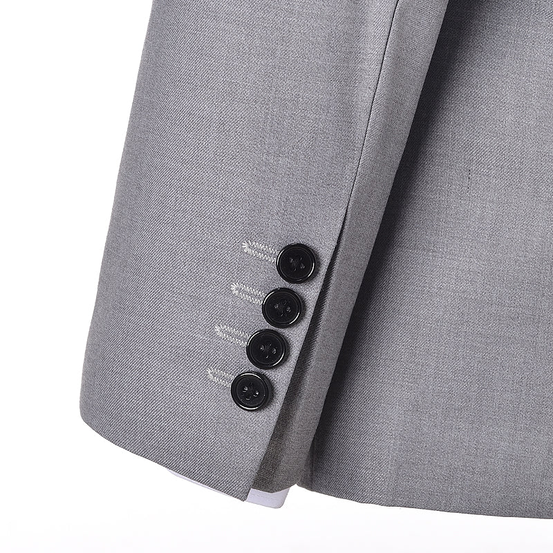 2 Piece Grey Double-Breasted Business Suit