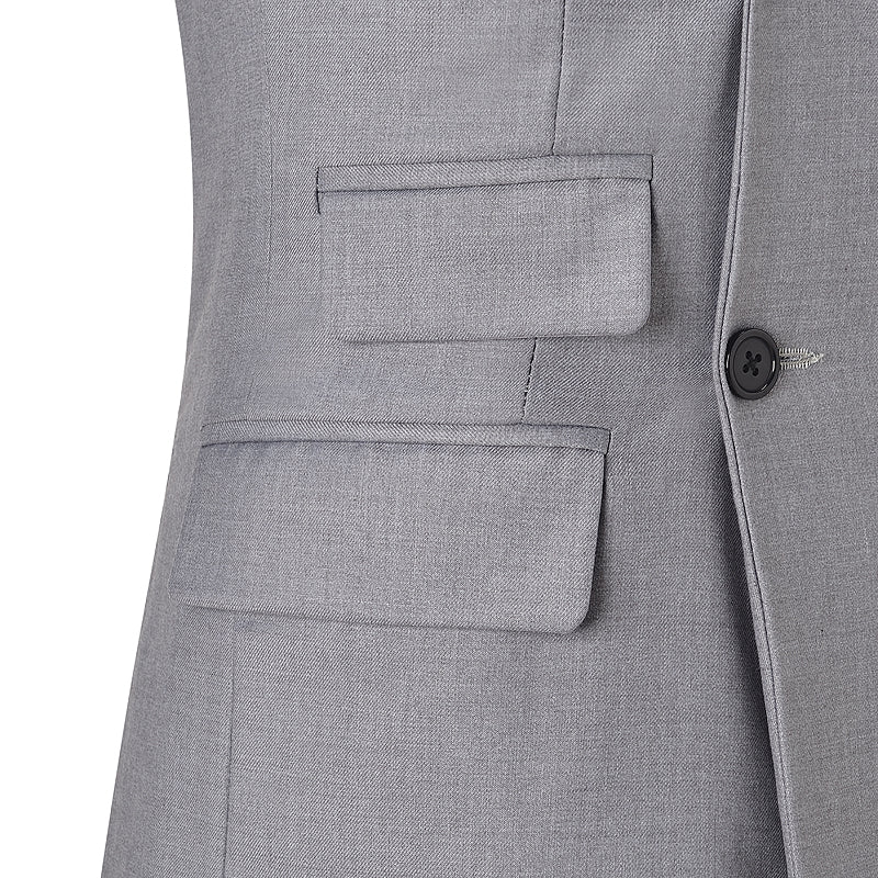 2 Piece Grey Double-Breasted Business Suit