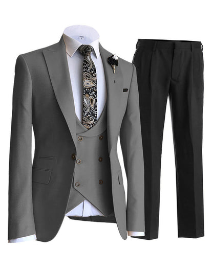 3 Pieces Men's Solid Slim Fit Tuxedos