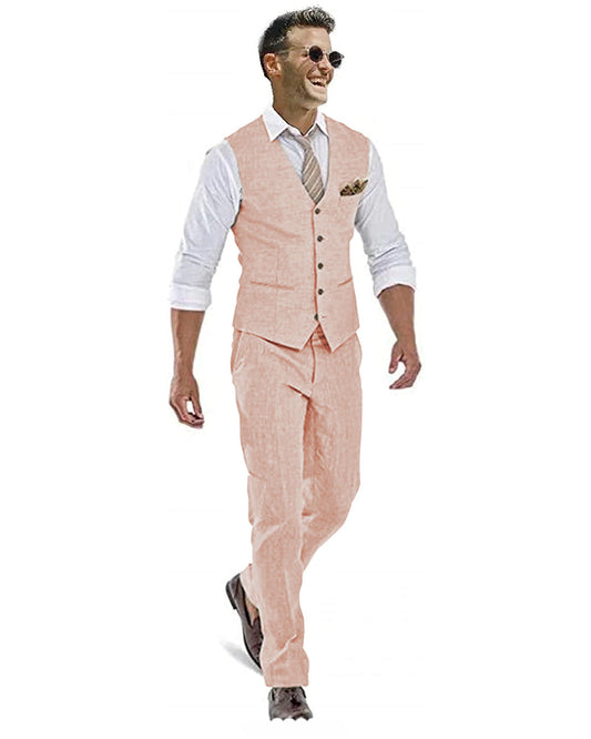 Men's Formal 2 Piece Vest Suit