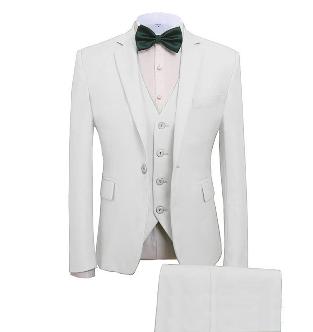 Casual Men's 3 Pieces Mens Suit Notch Lapel Flat Tuxedos