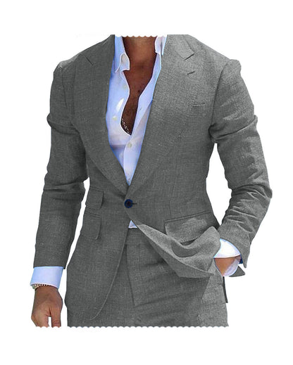 2 Pieces Casual Notch Lapel Mens