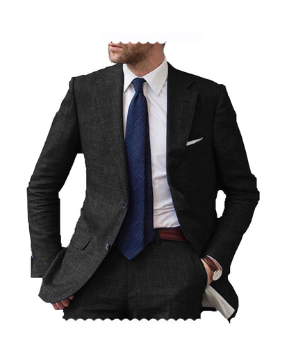 2 Pieces Casual Regular Fit Linen Suit