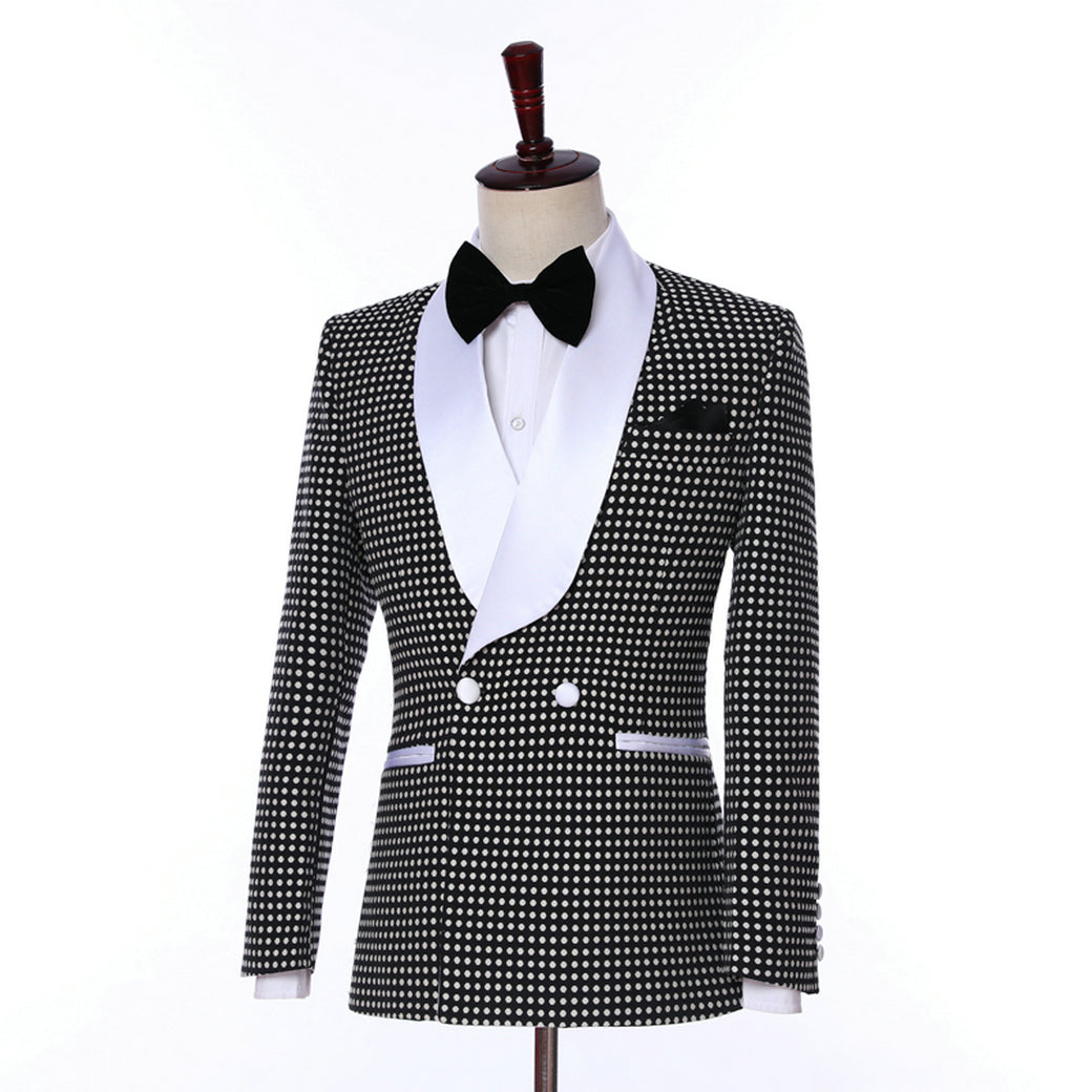 Formal Houndstooth Shawl Lapel 2 Pieces Suit