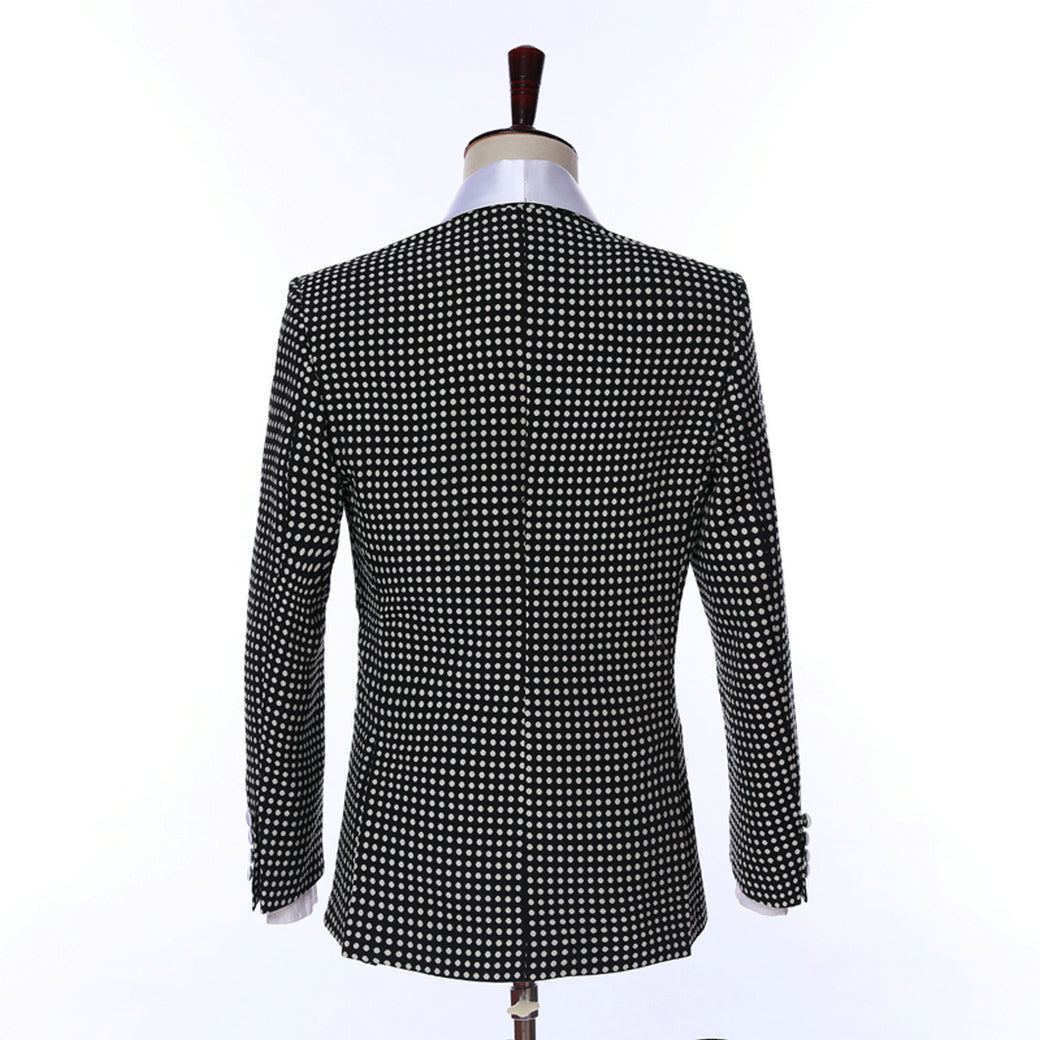 Formal Houndstooth Shawl Lapel 2 Pieces Suit