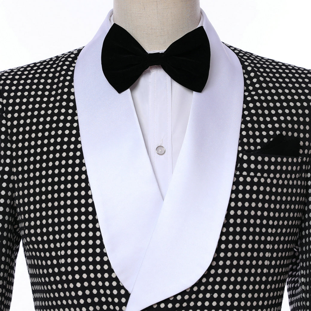 Formal Houndstooth Shawl Lapel 2 Pieces Suit