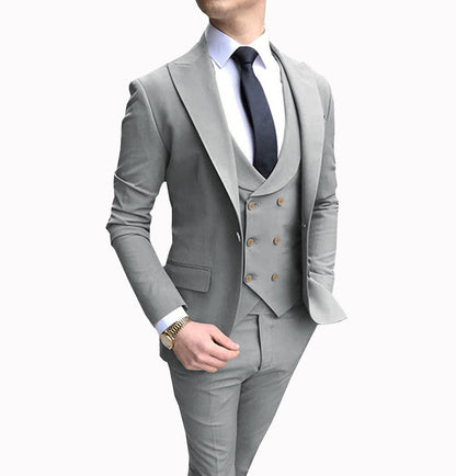 3 Pieces Business Men's Regular Fit Suit