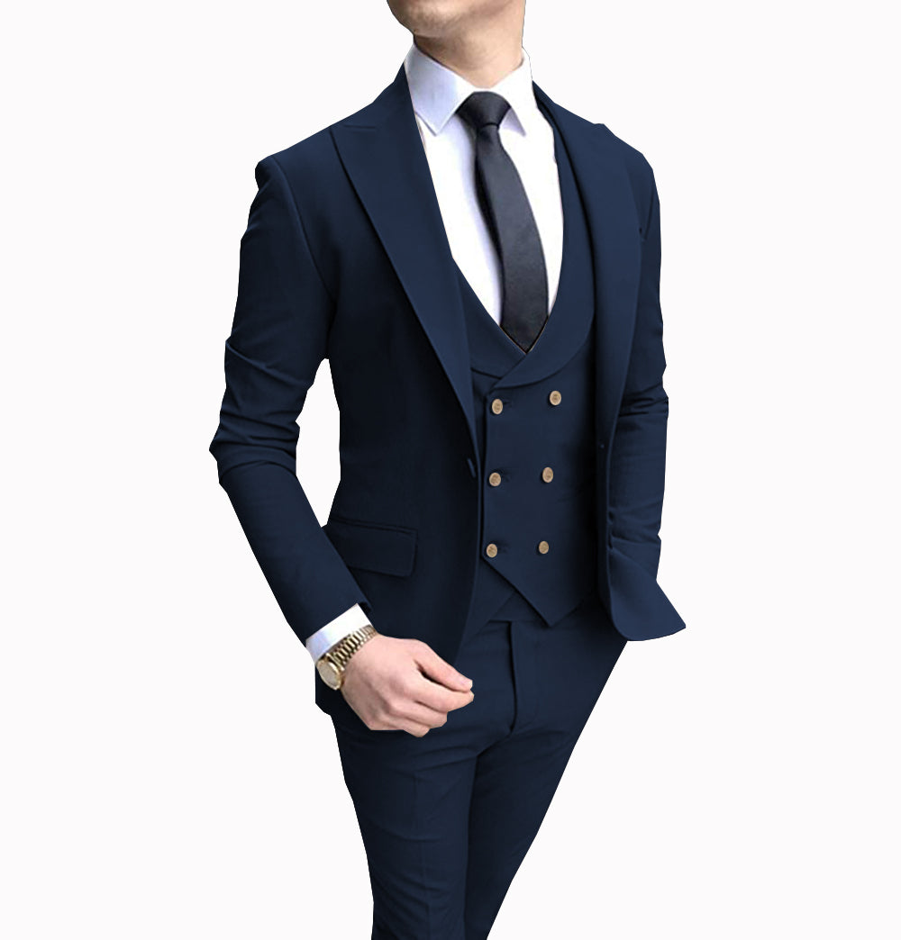 3 Pieces Business Men's Regular Fit Suit