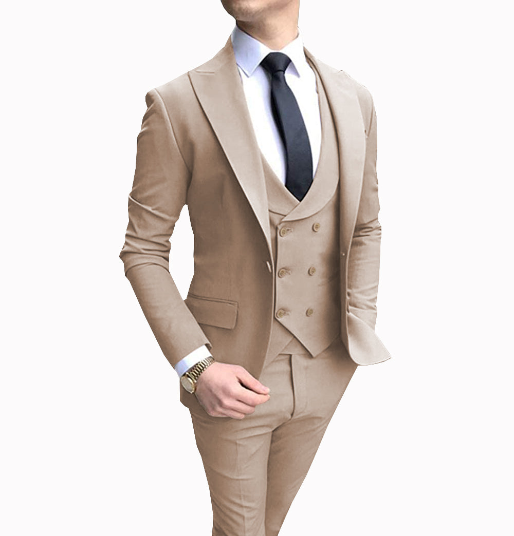 3 Pieces Business Men's Regular Fit Suit