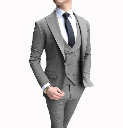 3 Pieces Business Men's Regular Fit Suit