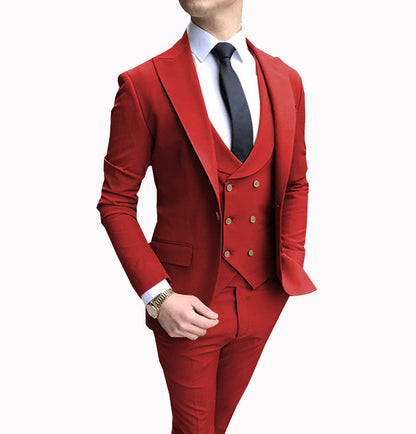 3 Pieces Business Men's Regular Fit Suit