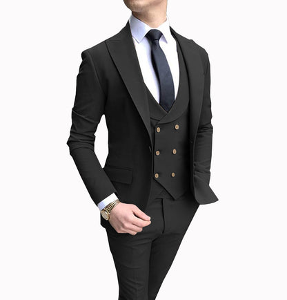 3 Pieces Business Men's Regular Fit Suit